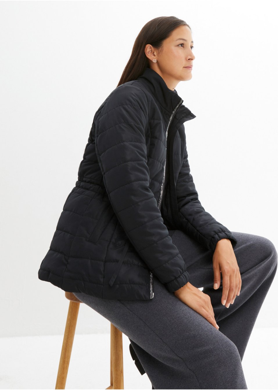 Veste matelassée avec ceinture à nouer