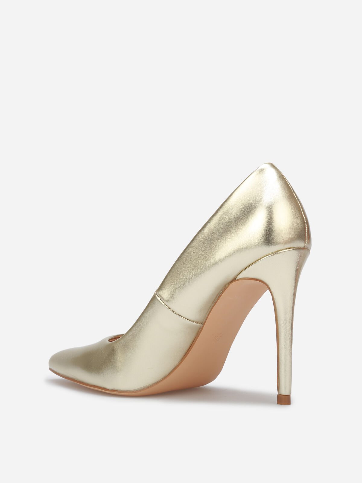 Stilettos pointus à talon aiguille- Doré