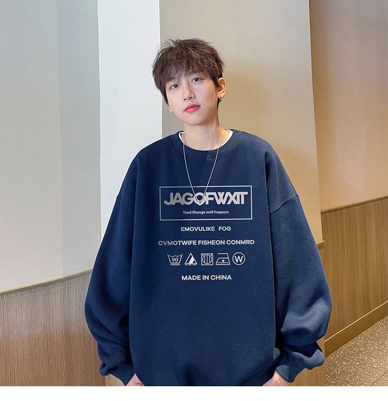 Bay Go Mall - Sweatshirt met ronde hals en letterprint