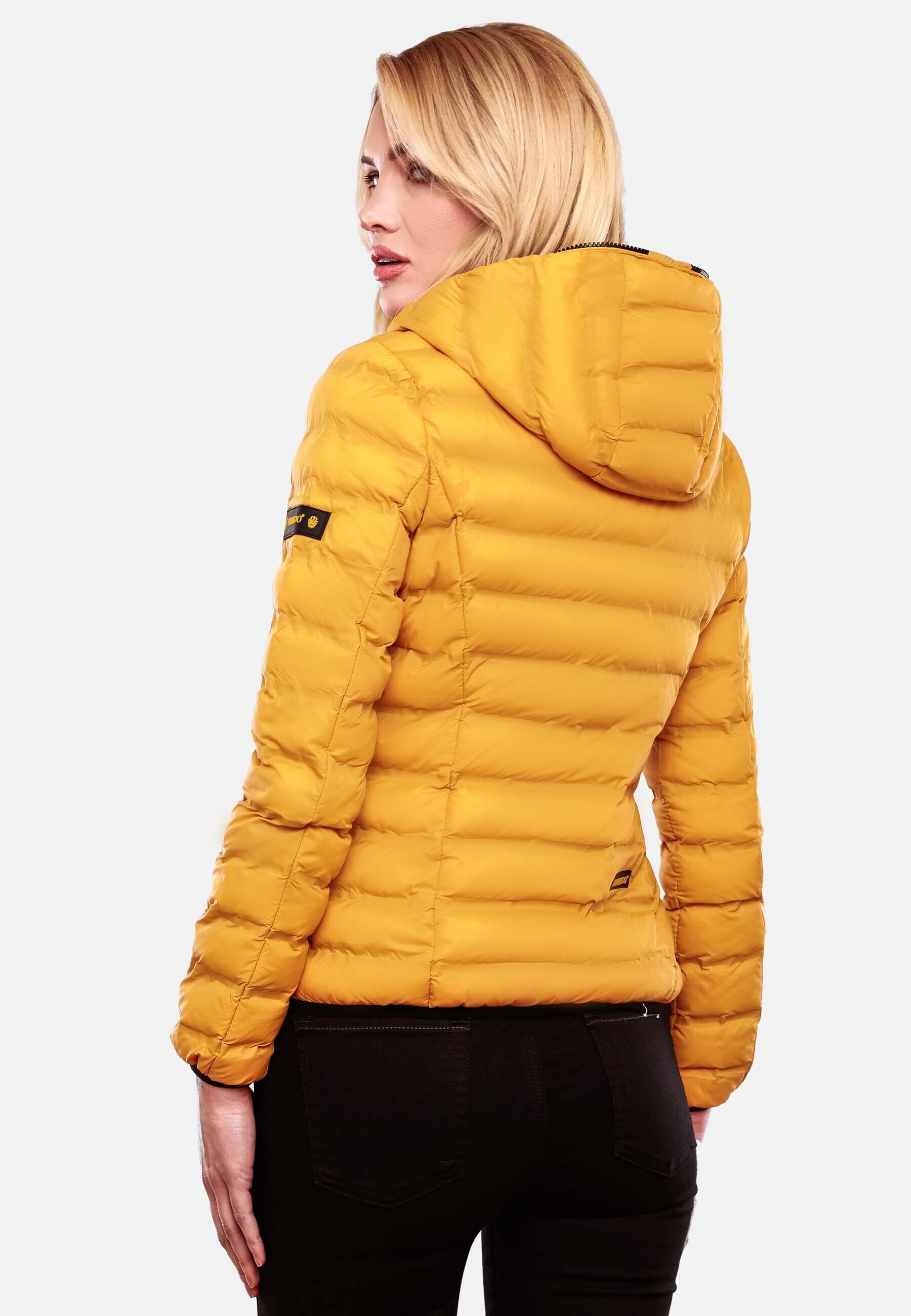 NAVAHOO Damen Stylische Steppjacke Übergangsjacke mit Kapuze Neevia