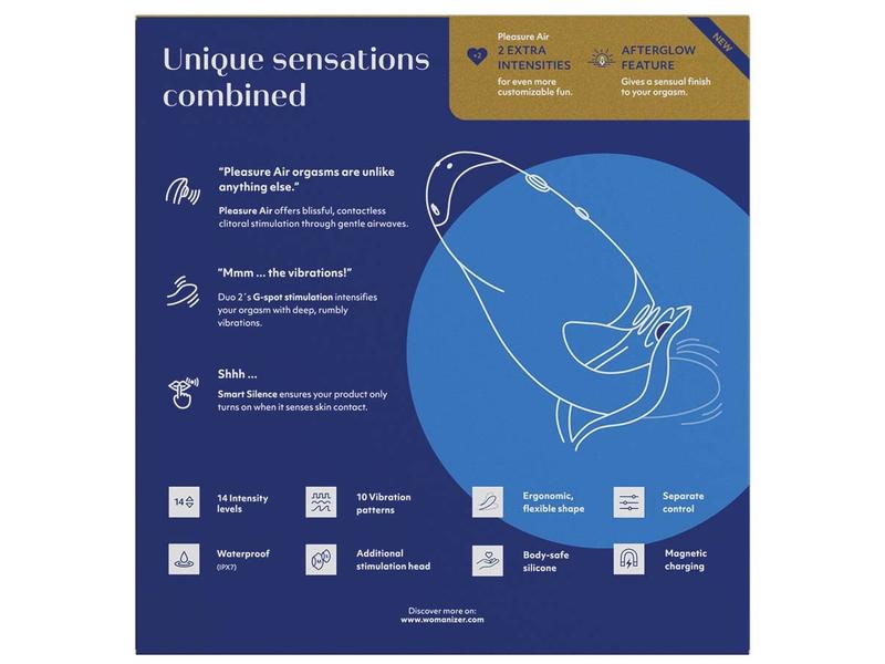 Womanizer Vibrator Womanizer DUO 2 blau Sextoy für die Klitoris- und G-Punkt-Stimulation