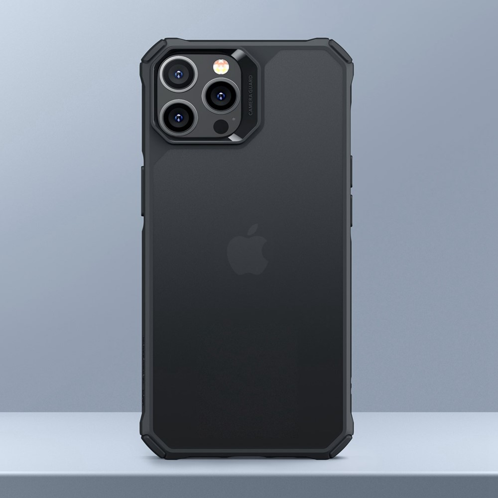 iPhone 14 Pro Air Armor Series Hybrid Hülle TPU Bumper Acryl Rückseite   Air Cushion Fallschutz - Schwarz