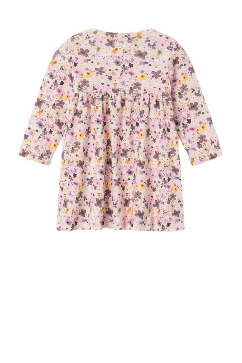 NAME IT gebloemde baby A-lijn jurk NBFLOSA roze/paars