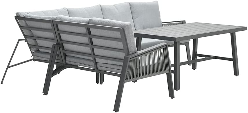 Garden Impressions GI 80410FG Andrea Lounge Dining Set Links Carbon Black/Rope Dark Grey/Light Grey