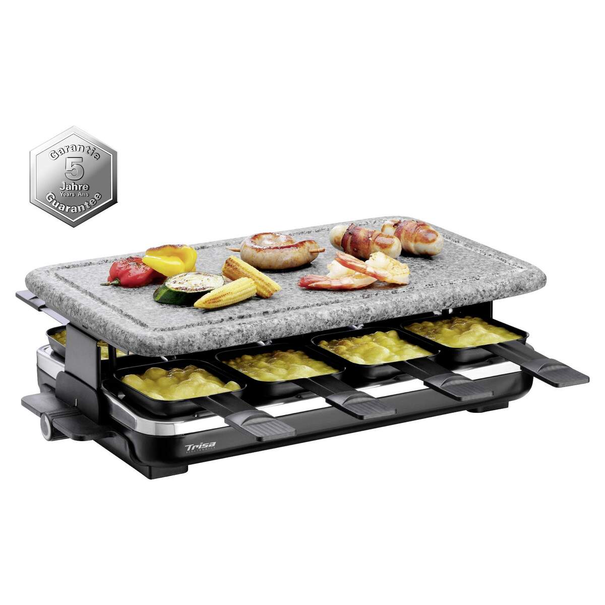 Raclettegerät Hot Stone grau,schwarz