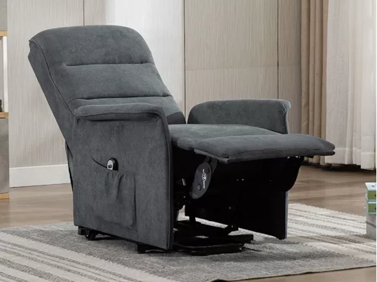 Fauteuil releveur électrique en tissu anthracite CAPUCINE