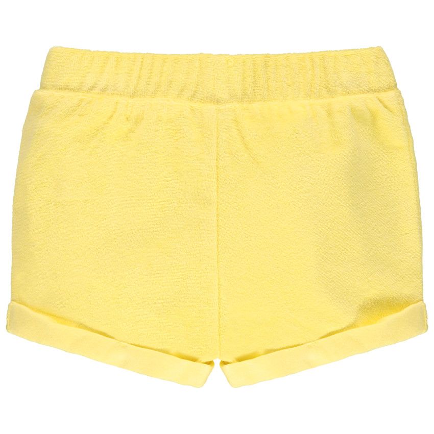 Short en éponge avec noeud à la taille - Jaune