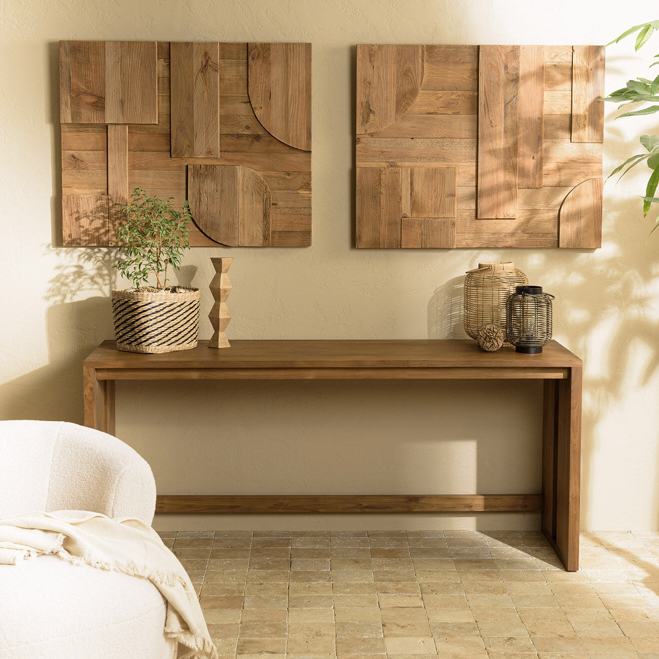 Macabane Décoration murale B formes géométriques bois - 98x80 cm