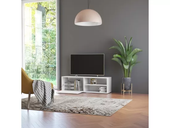 Meuble TV Blanc 120x34x37 cm Bois d'ingénierie