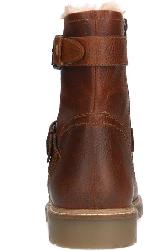 Manfield - Heren - Cognac Leren Boots - Leren - Met Gespjes en Ritssluiting