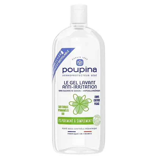 Refil de Gel de Limpeza Anti-Irritação Poupina Baby Care 1L