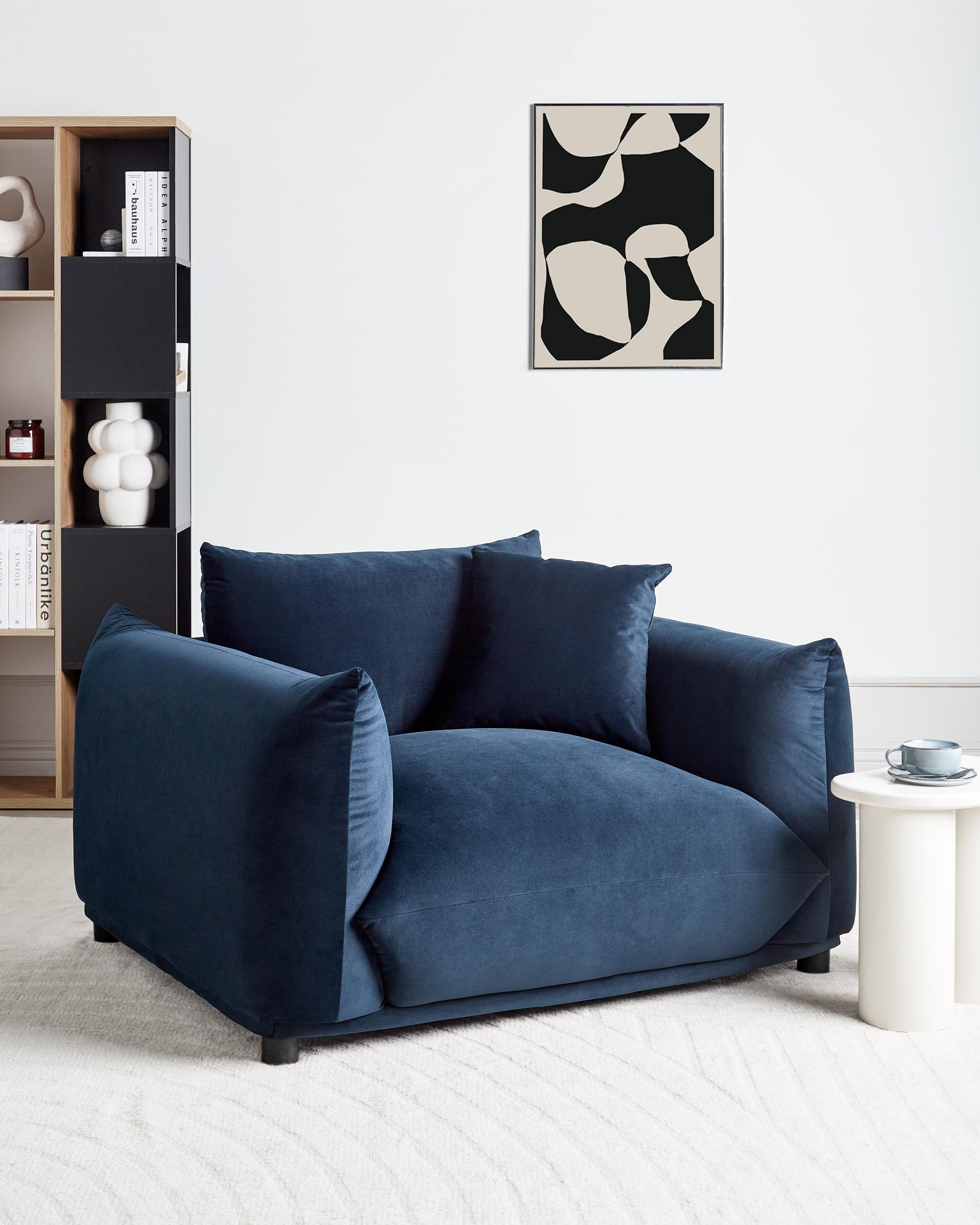 Fauteuil LUVOS Fluweel Donkerblauw