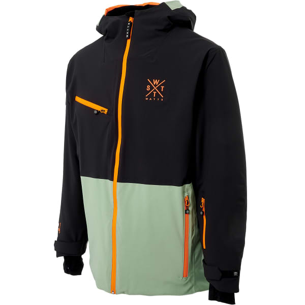 Veste de ski WATTS XREGULAR SAGE/FLUO ORANGE