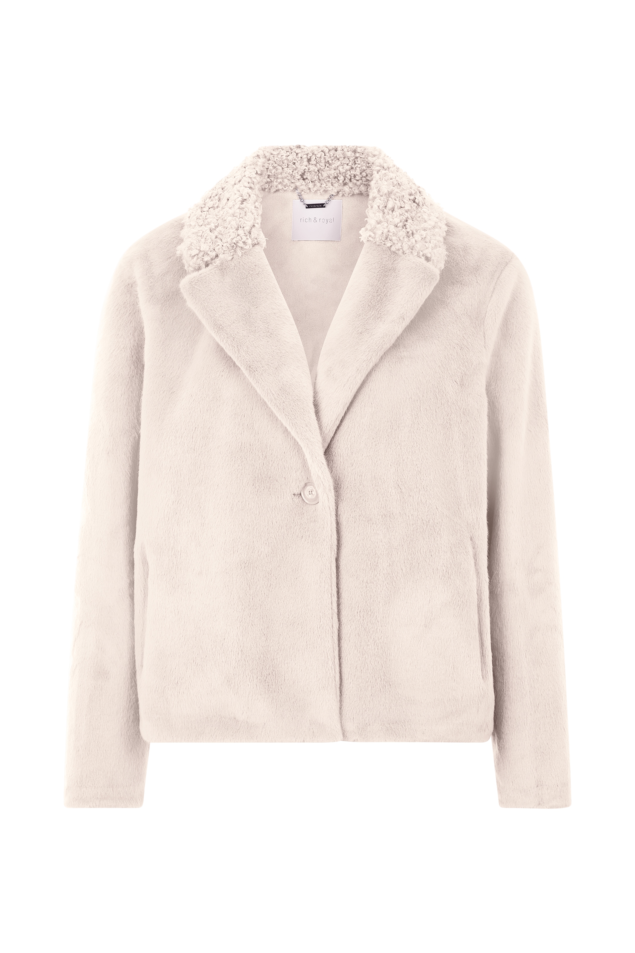 RICHROYAL Jackenblazer , Mit zwei verschiedenen Fellimitaten; mit seitlichen Taschen