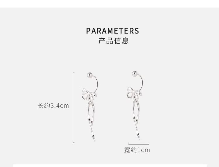 Hansha - 925 Sterling Zilveren Strik Oorbel