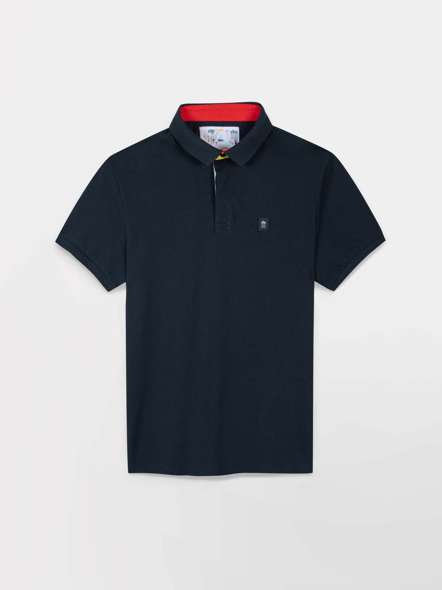 Polo Homme Coton Piqué Manches Courtes Marine