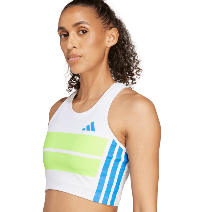 adidas Dame Singletter Adizero Crop Top Hvid