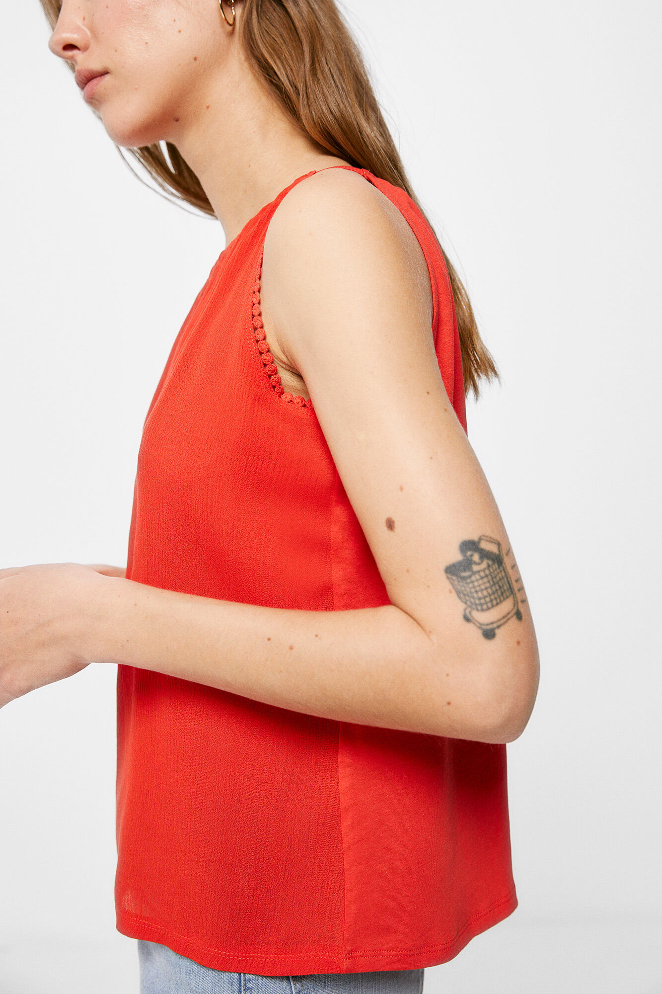 Top Halter Cuello - vermelho