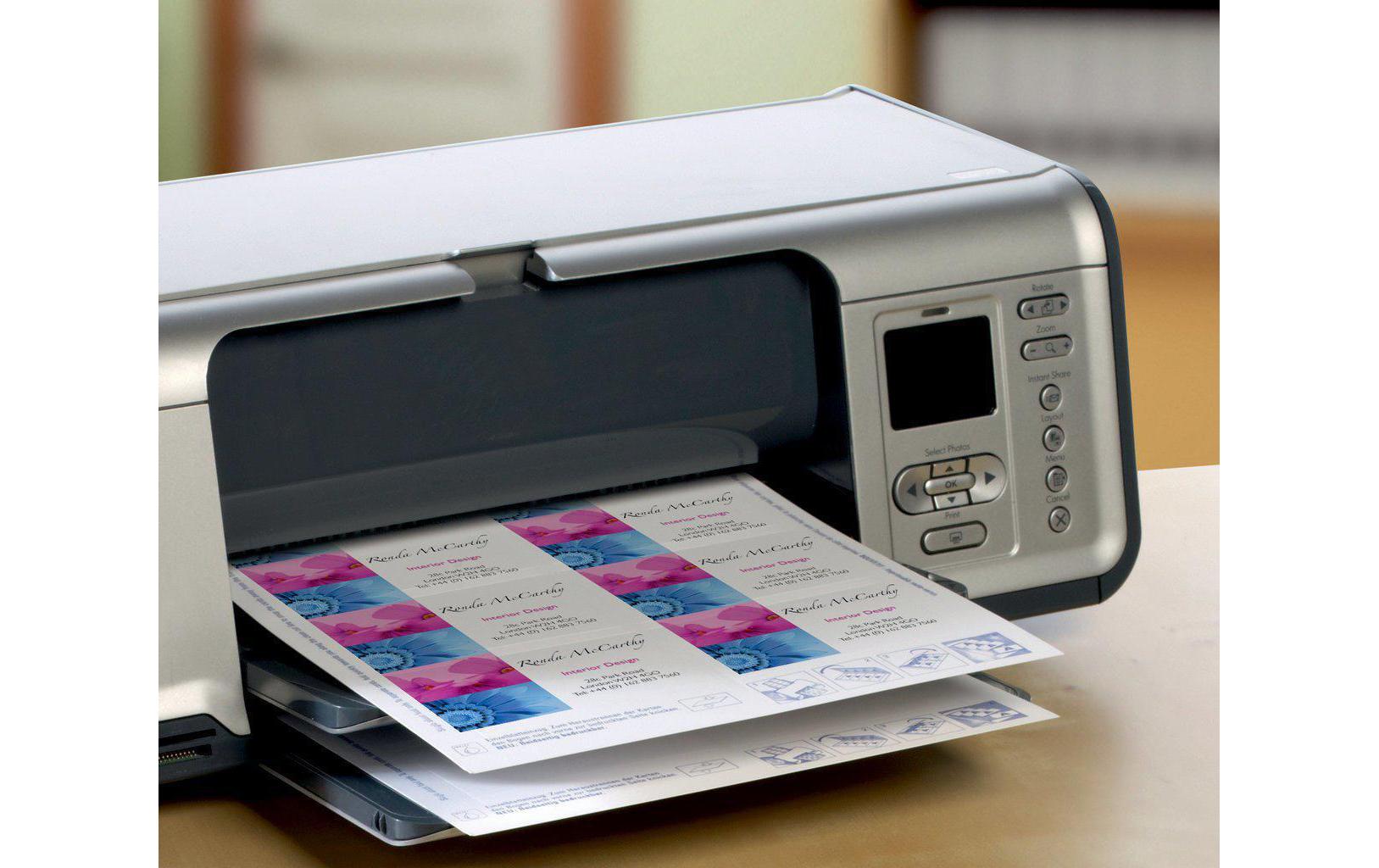 Visitenkarten-Etiketten Inkjet 85 x 54 mm 240 g/m² 80 StückEtiketten für Drucker, 85 x 54 mm, weiss