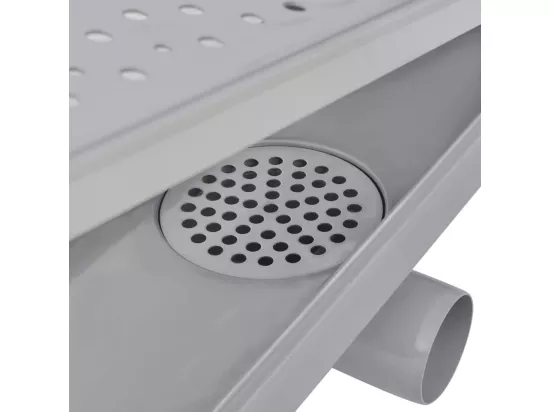 Caniveau drain de douche argenté 63 x 14 x 7 cm 02_0003029