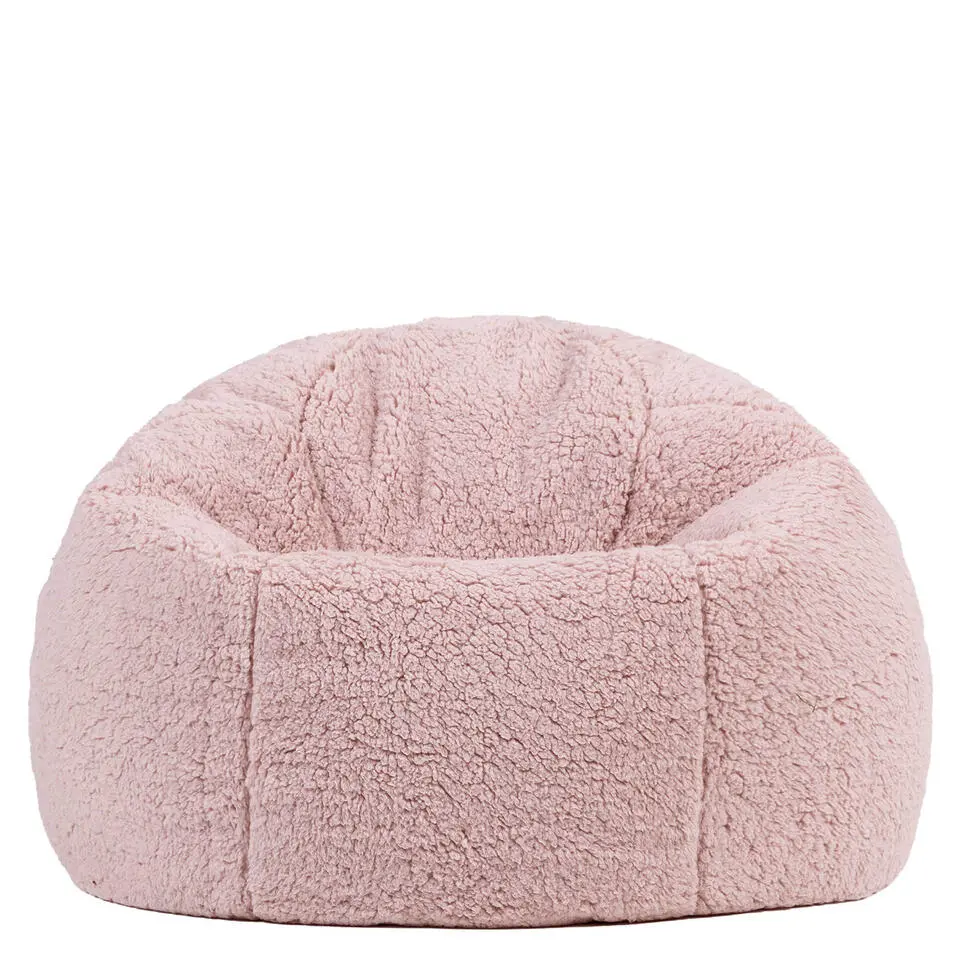 icon - Kingston Kinderzitzak Stoel - Fluffy Pluche Teddy - Oud roze