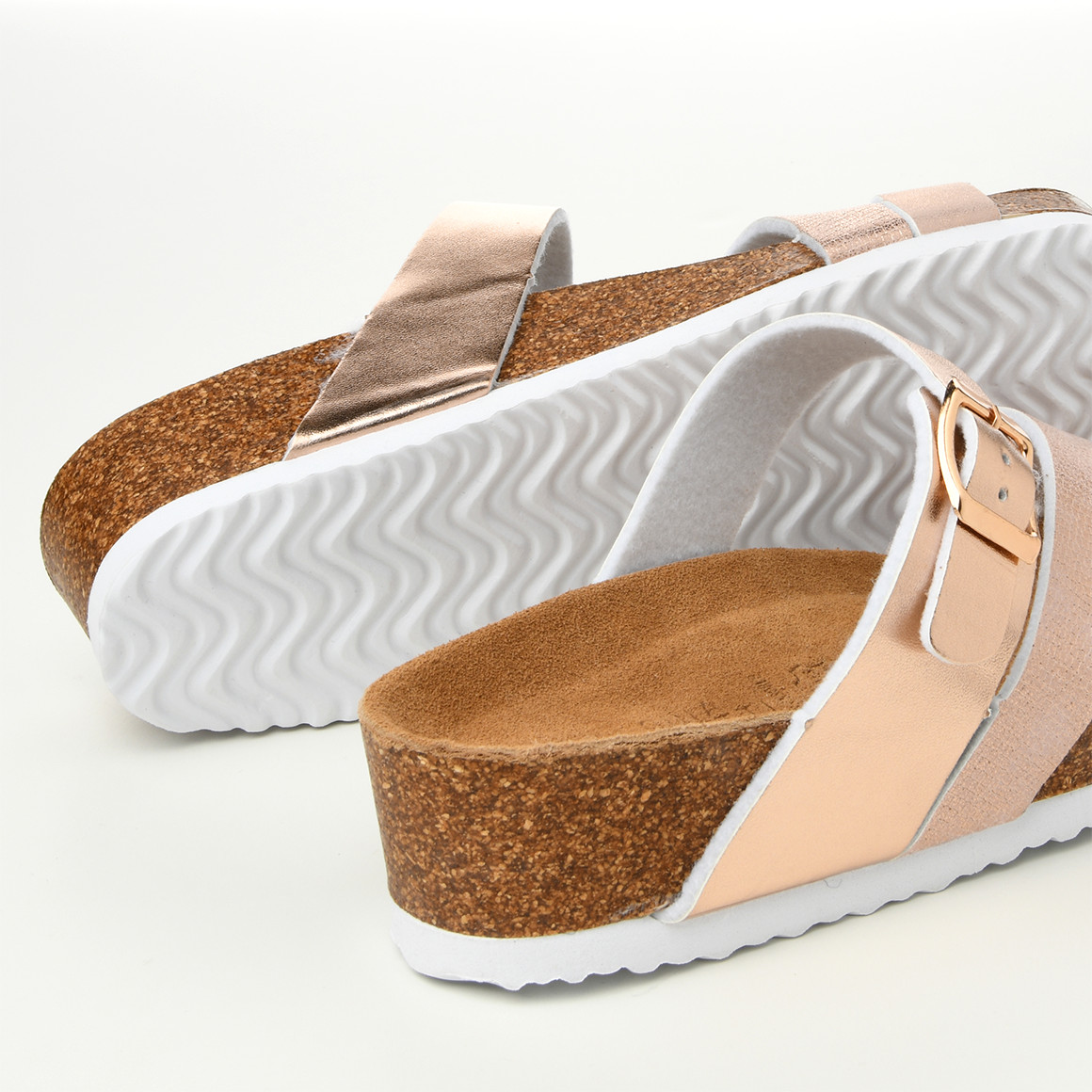 Gina Benotti Damen Sandalen mit drei Riemen rosa