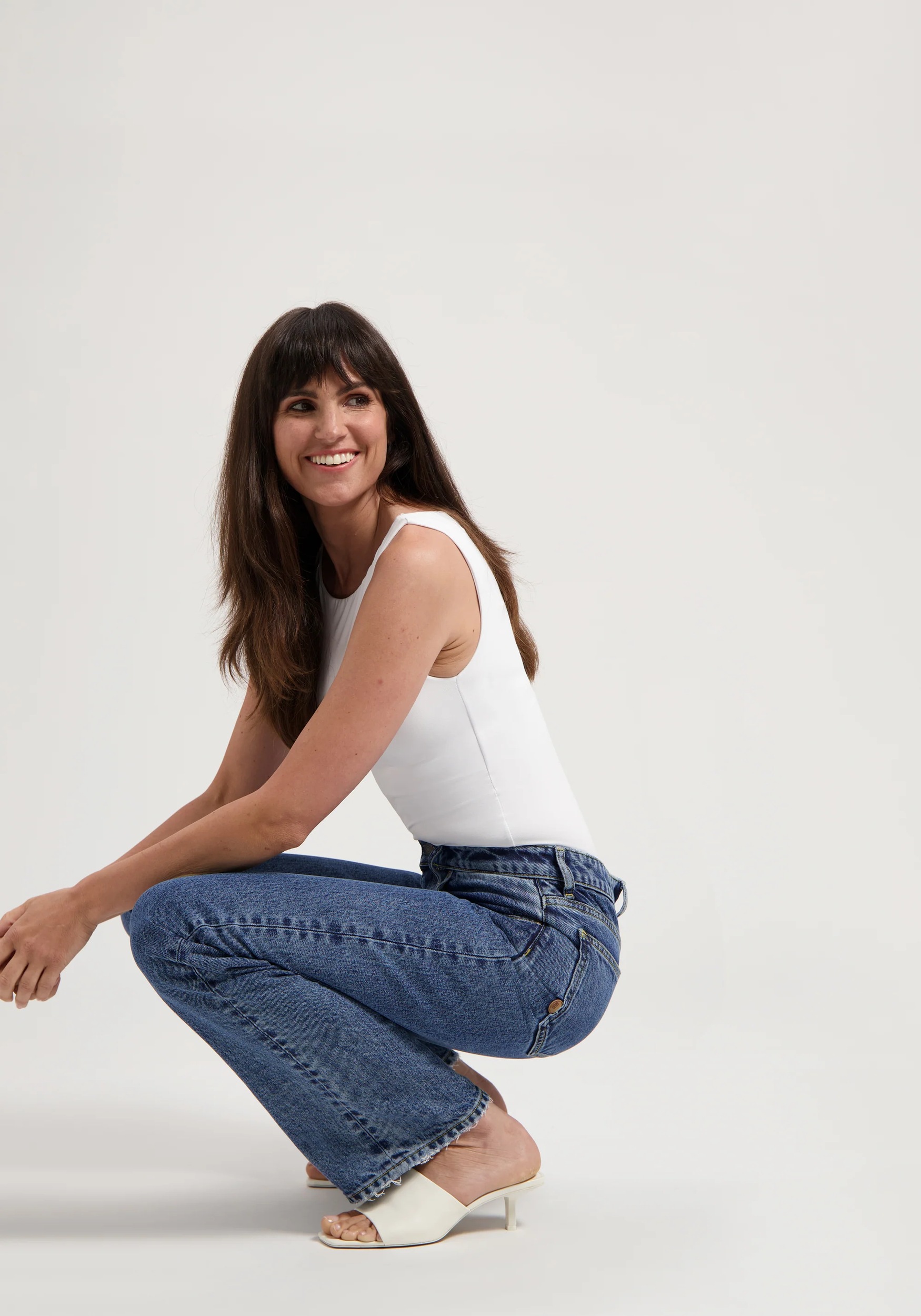Mud Jeans Damenjeans Carry Mid Straight Stone Vintage