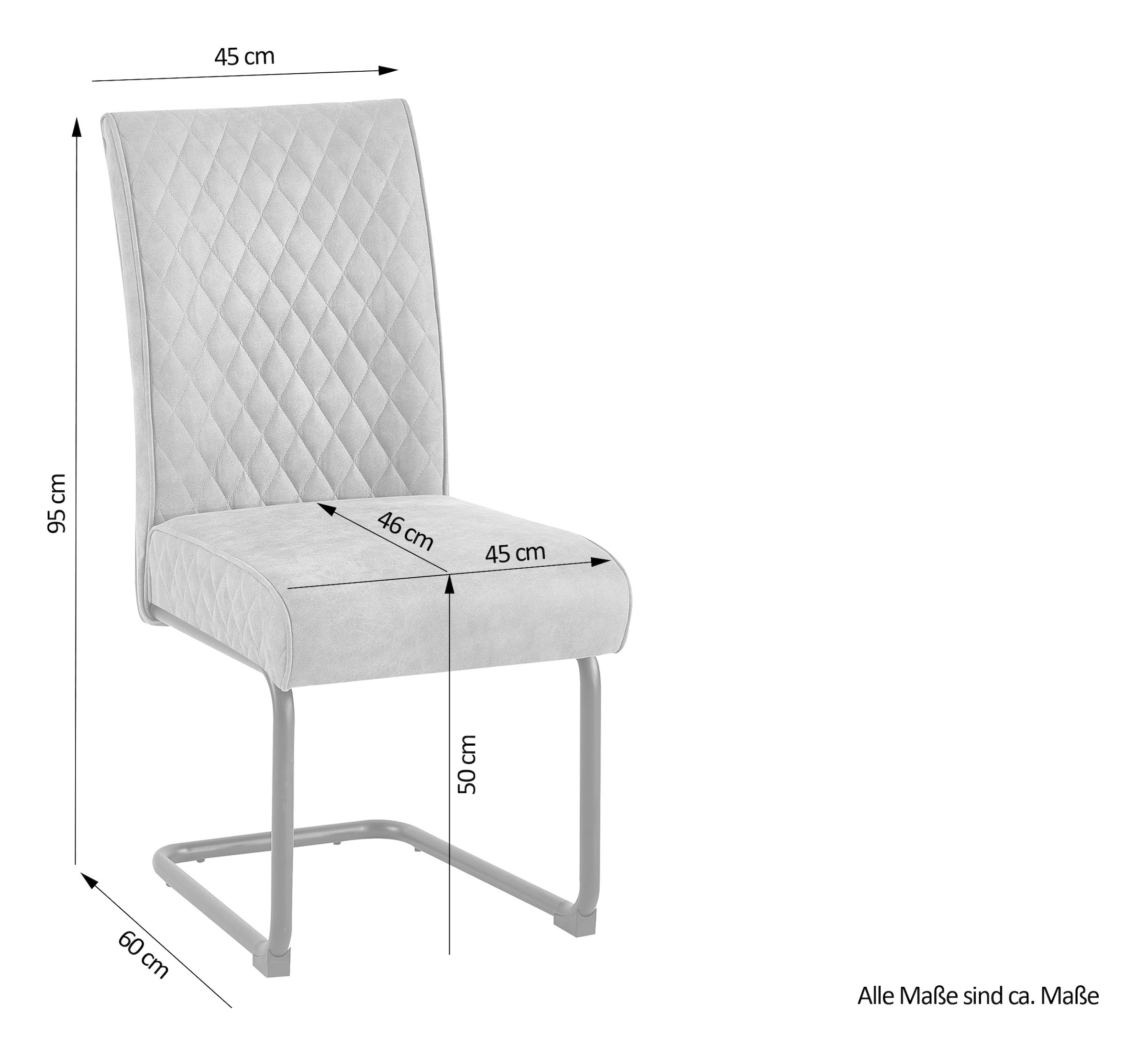 byLIVING Freischwinger »Maria-XXL 2er-Set« (Set) 2 Stk.mit gemütlicher Federkernpolsterung und XXL Belastbarkeit bis zu 150kg