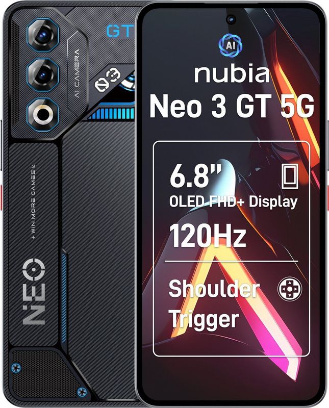 ZTE - Nubia Neo 3 GT - Smartphone - Zwart - 12GB RAM - 256GB Opslag