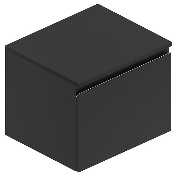Meuble sous vasque à suspendre Pura noir mat 60 cm + Plan de toilette