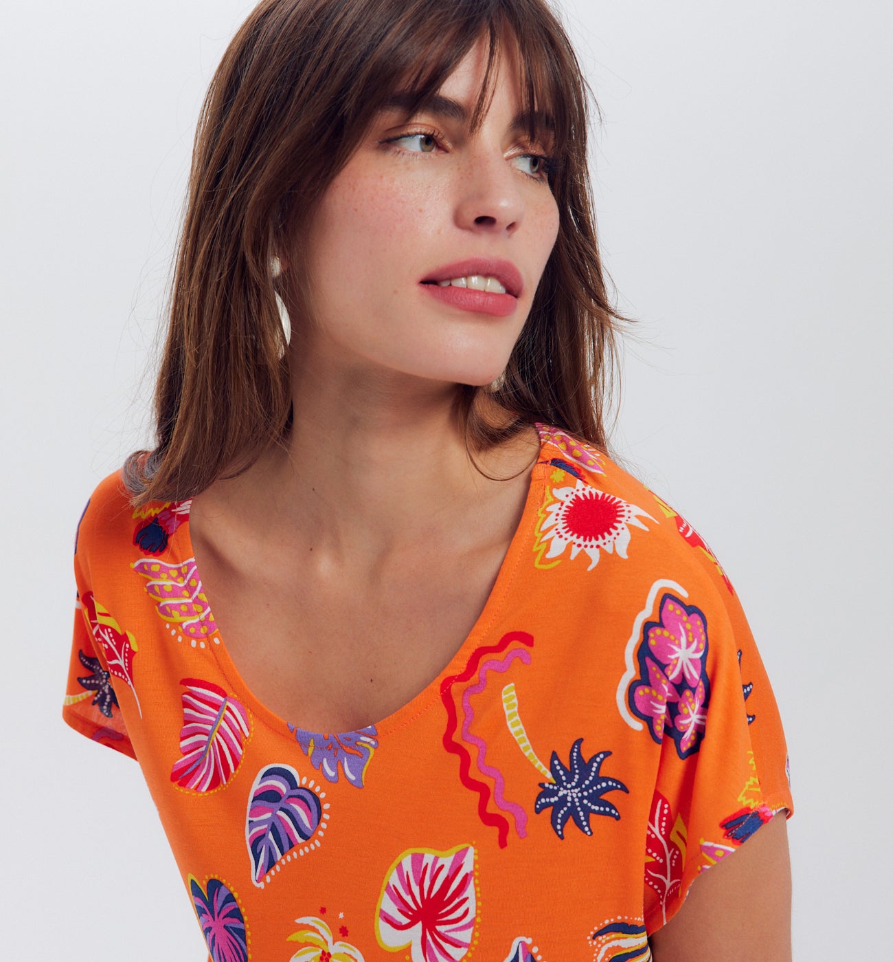 T-shirt imprimé Femme - Imprimé orange