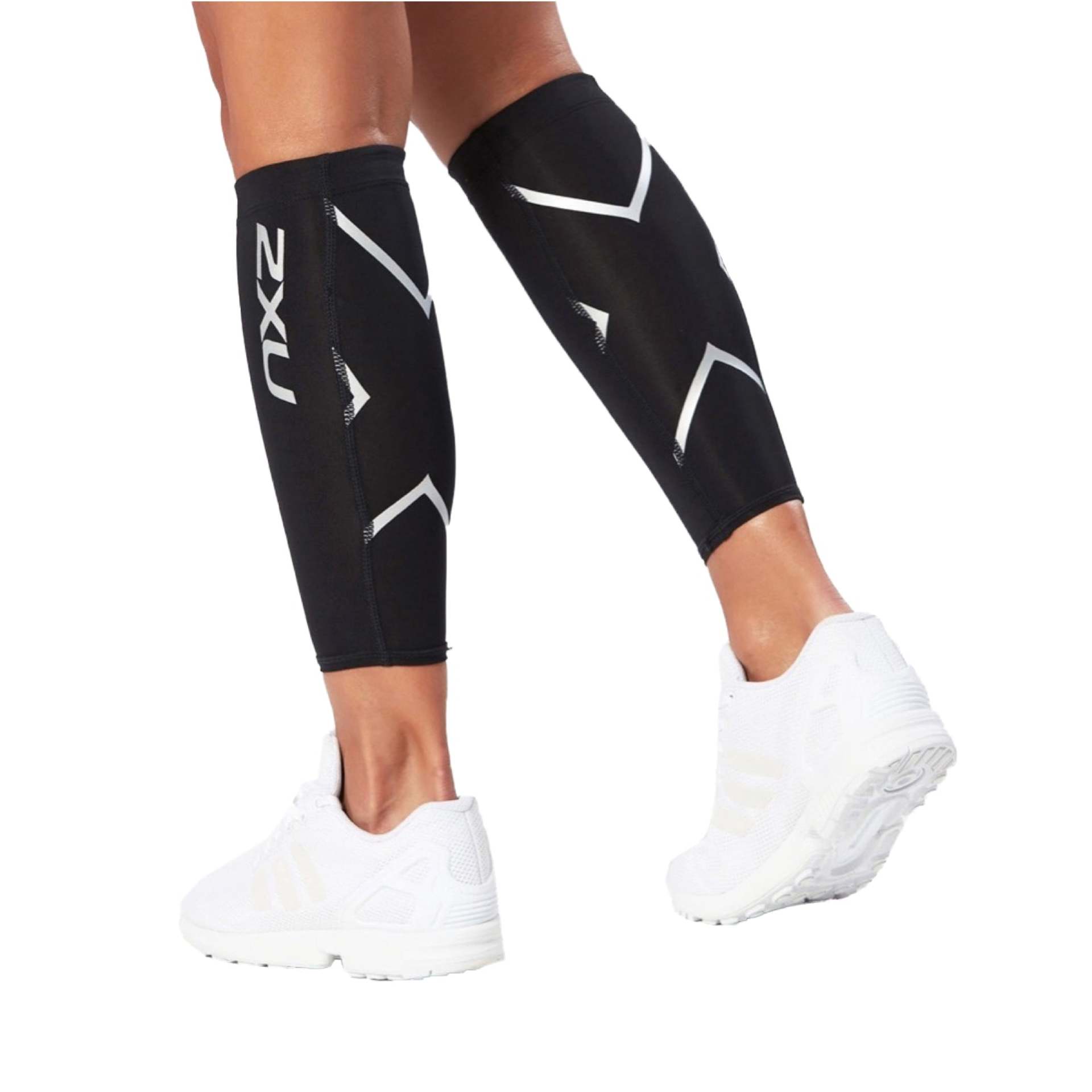 2XU Calf Guards Compressie Tubes Black/White