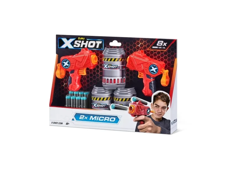 X-Shot Excel Double Micro Micro Foam Dart Blaster Combo Pack (8 pile 3 dåser)