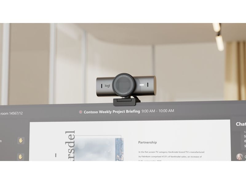 Logitech Webcam MX Brio 705 for Business 4K-Business-Webcam mit KI-gesteuerten Funktionen und erstklassiger Bildqualität