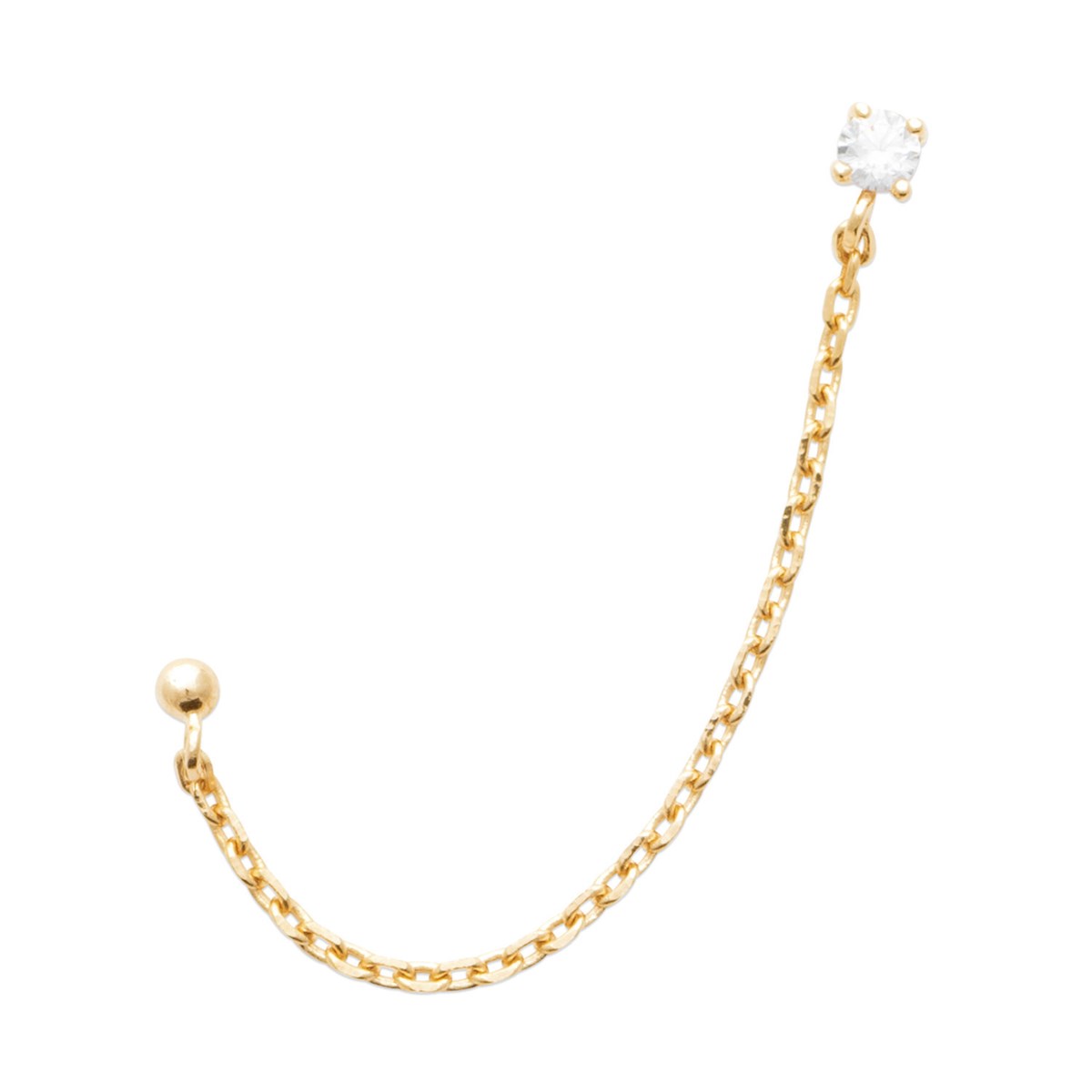 Boucle d'oreille Brillaxis plaqué or boule et oxyde