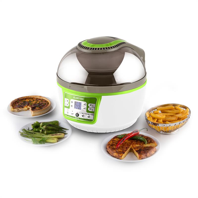 VitAir Turbo Heißluftfritteuse grün-weiß 1400W Grillen Backen 9l Grün