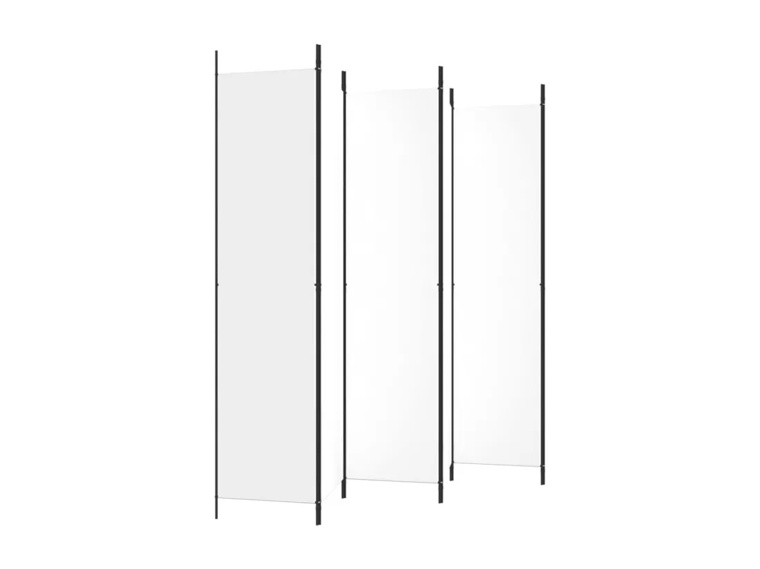 Cloison de séparation 6 panneaux Blanc 300x220 cm Tissu