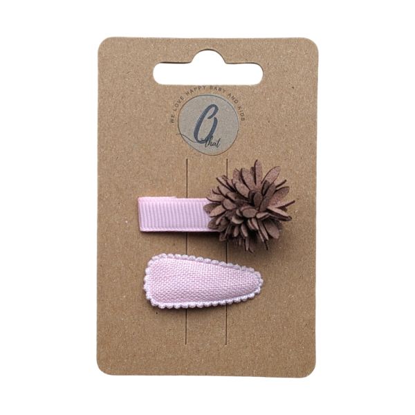 Ootje Kadootje Babyhaarclipjes - 2 Stuks - Roze / Bloem