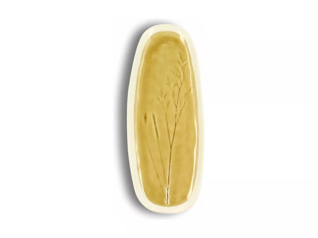 Ogo Living - Plat Long Ovale Fle 32.5x12.5cm En Gres Moutarde