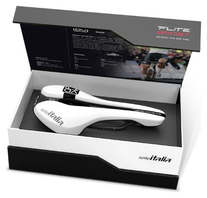 Selle Selle Italia Flite Boost Kit Carbonio Superflow MVDP (Mathieu Van Der Poel) Blanc