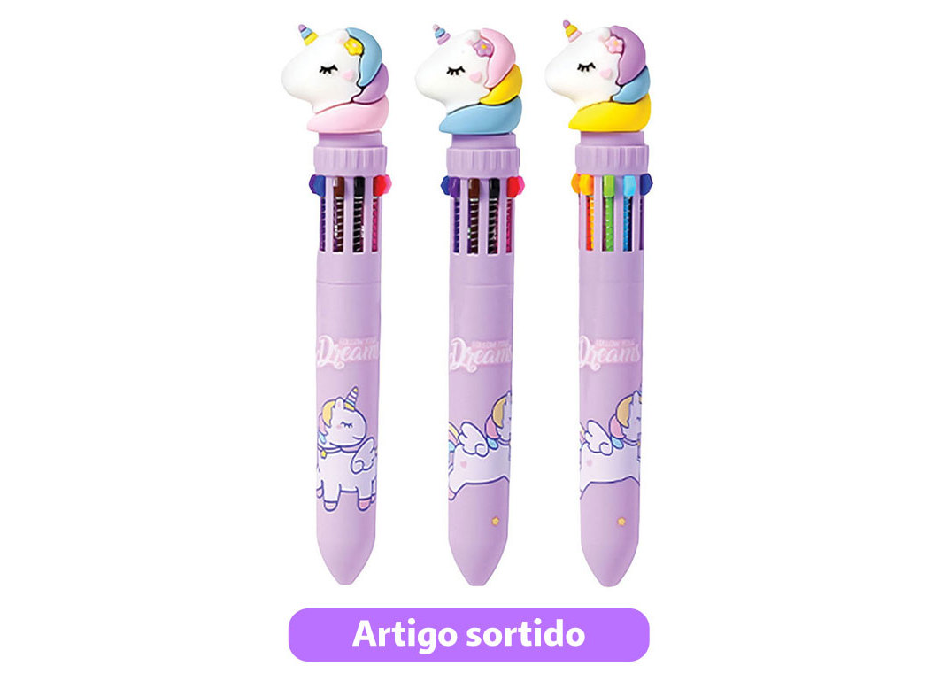 ESFEROGRAFICA CUTE UNICORNIO 10 CORES MODELOS SORTIDOS