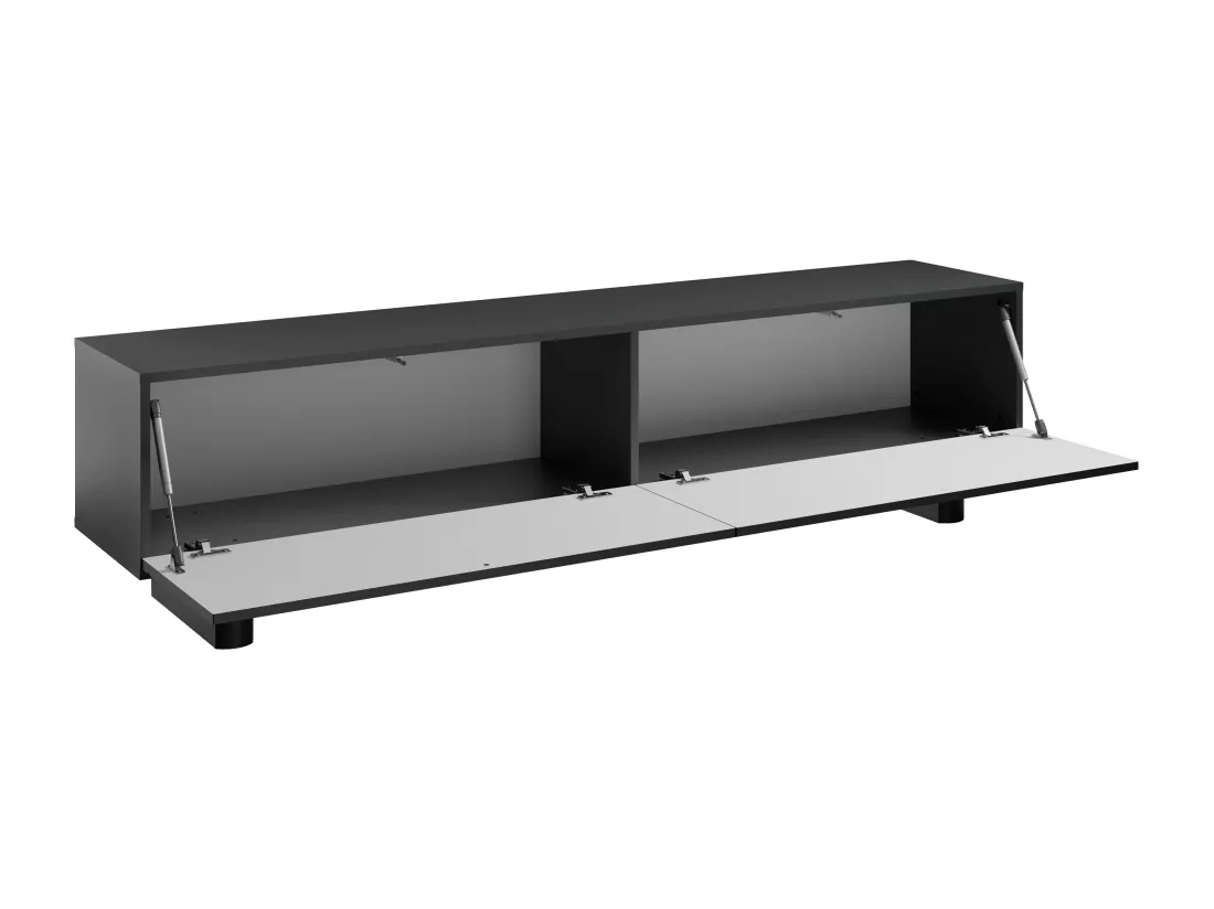 Meuble TV avec 2 portes en MDF - 180 cm - Noir - LUDIMA