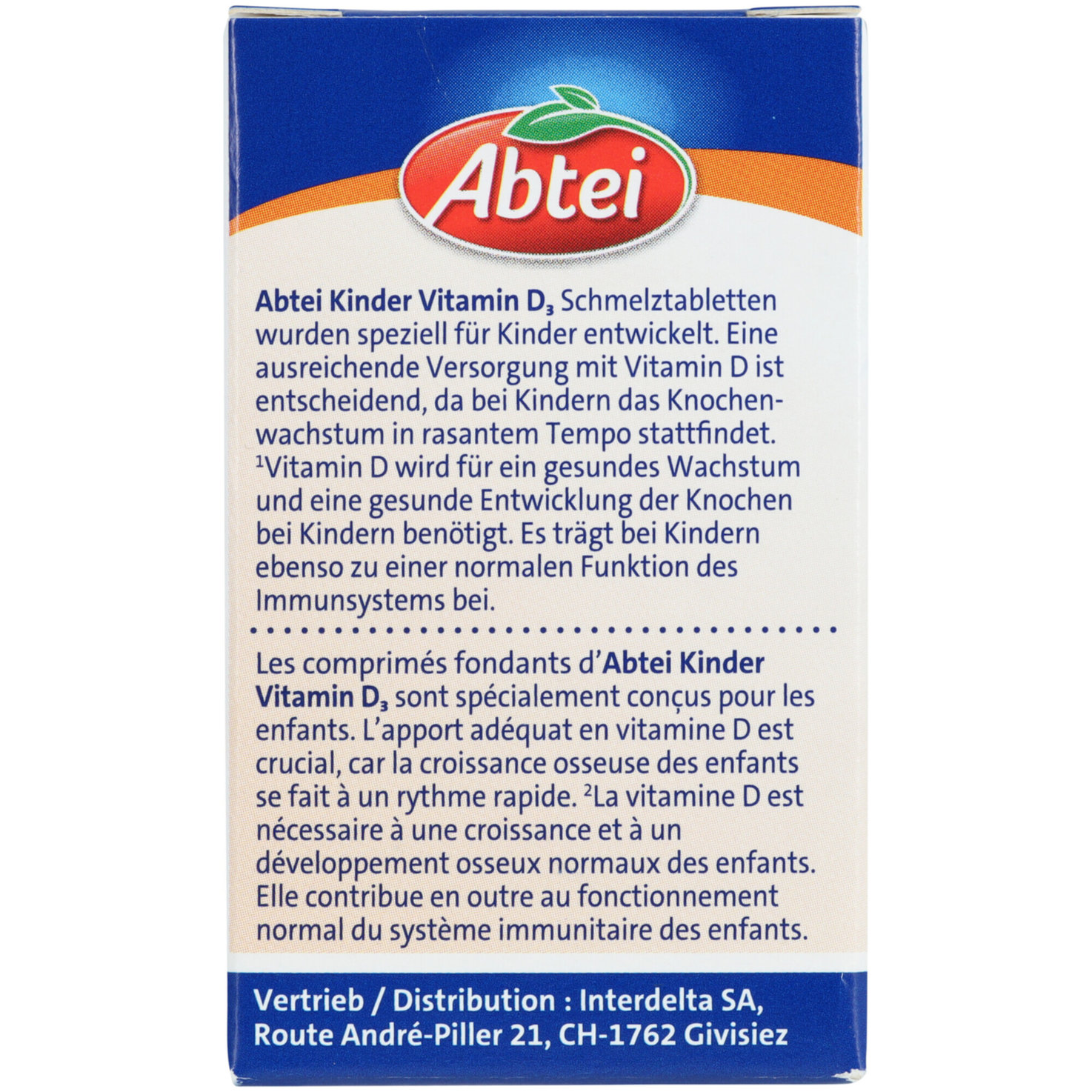 Abtei Kinder Vitamin D3 50 Schmelztabletten