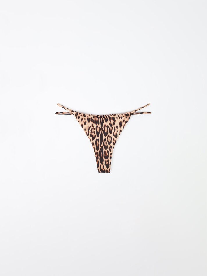 Calcinha de biquíni brasileira - Estampa de leopardo