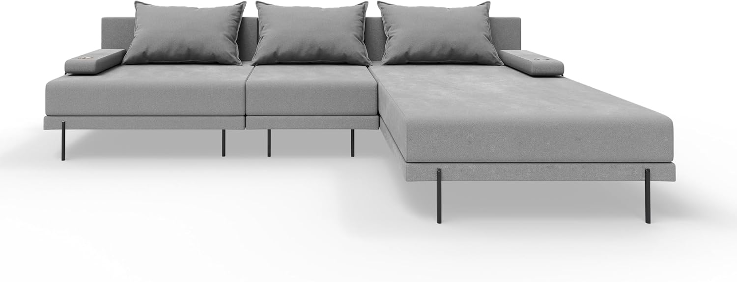 TRADA Garten-Eck-Lounge aus Bahama-Holz, S, 297 x 175 cm (Set 1) (Grau, rechte Seite)