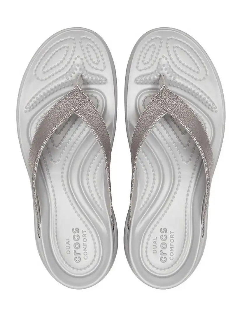 Capri V Sequin Silver Flip Flop