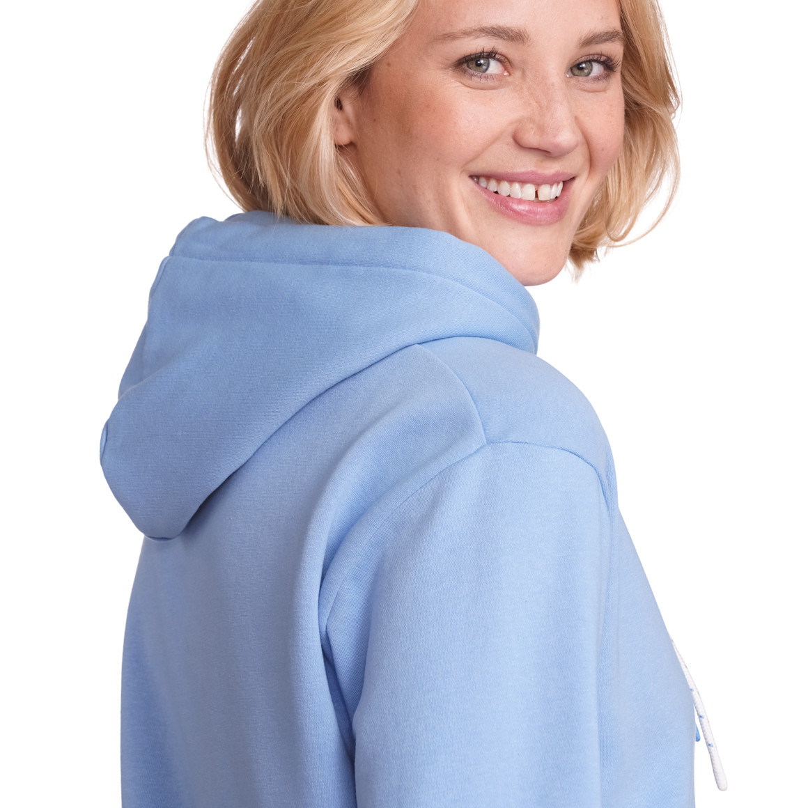 Gina Damen Hoodie mit Schriftzug hellblau