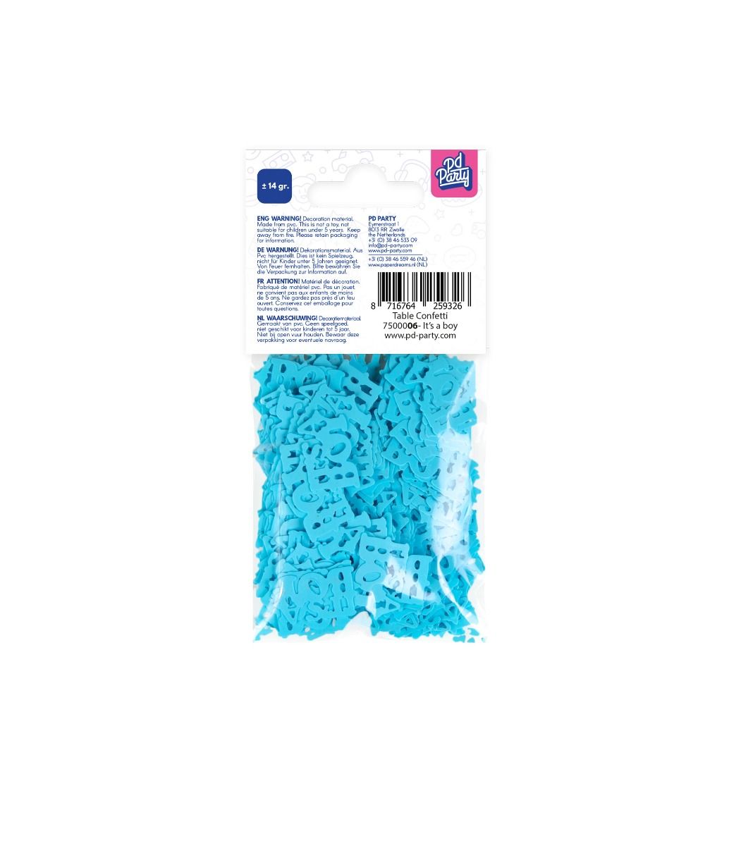 Geboorte Tafelconfetti Lichtblauw 14gr