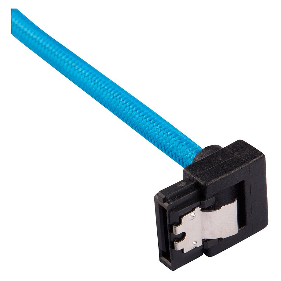 Câbles SATA gainés droits vers coudés (bleu) - 30 cm (lot de 2)