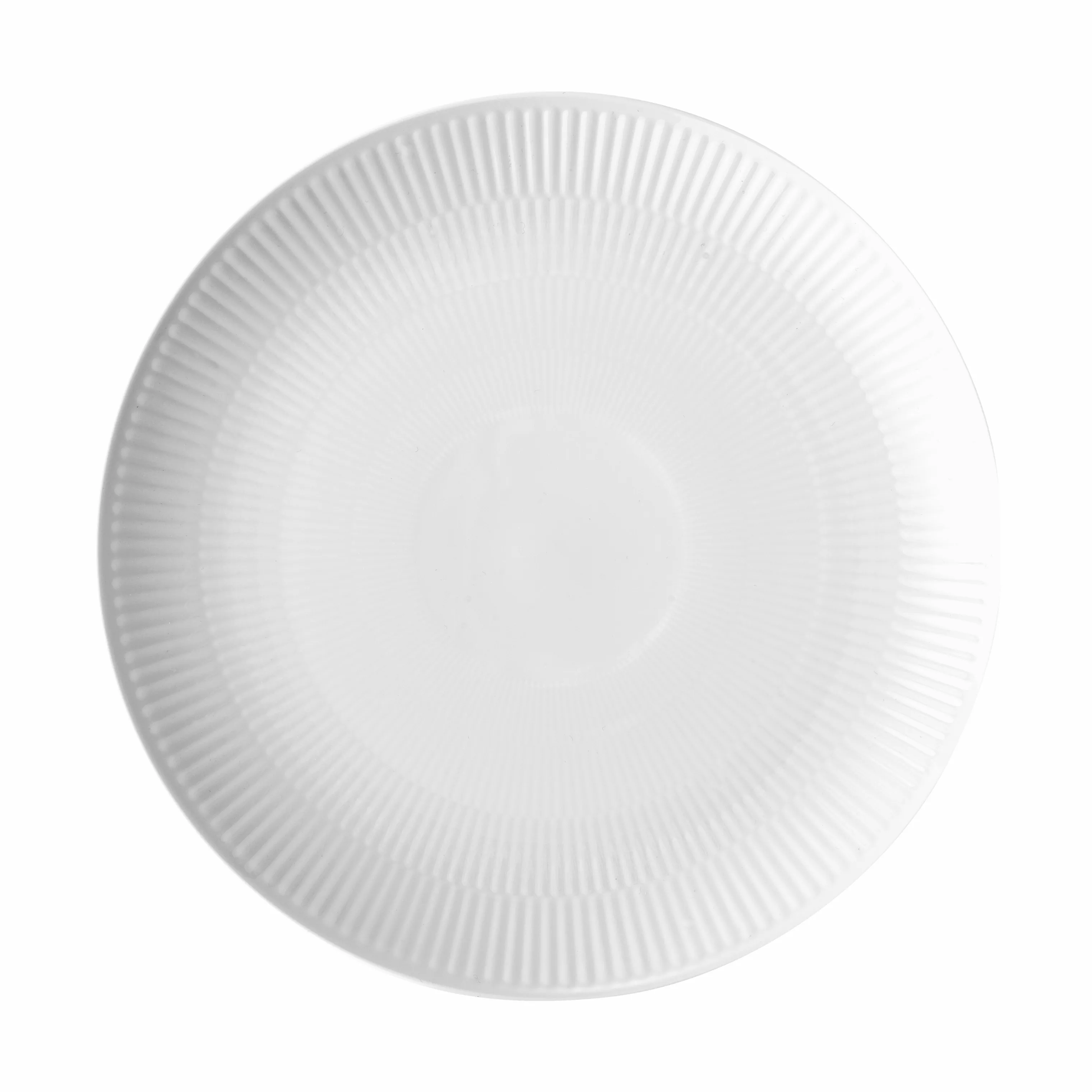 Royal Copenhagen Hvid Riflet Coupe Middagstallerken